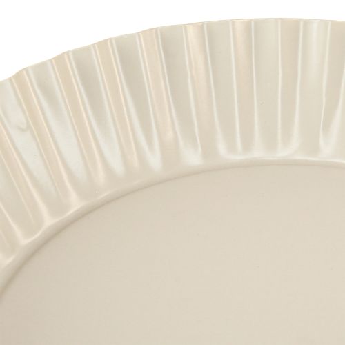 Floristik24 Metal plate grey retro decorative plate with base metal Ø24cm 2pcs