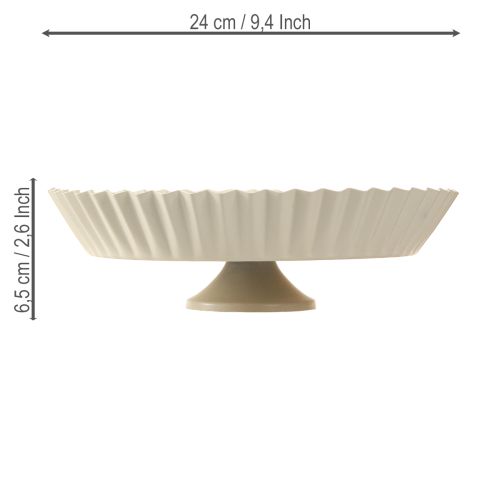 Floristik24 Metal plate grey retro decorative plate with base metal Ø24cm 2pcs