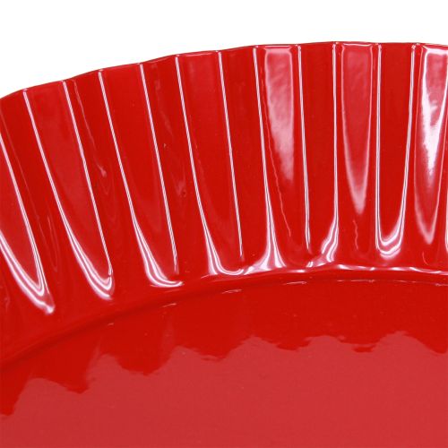 Floristik24 Metal plate retro decorative plate with base red metal Ø24cm 2pcs