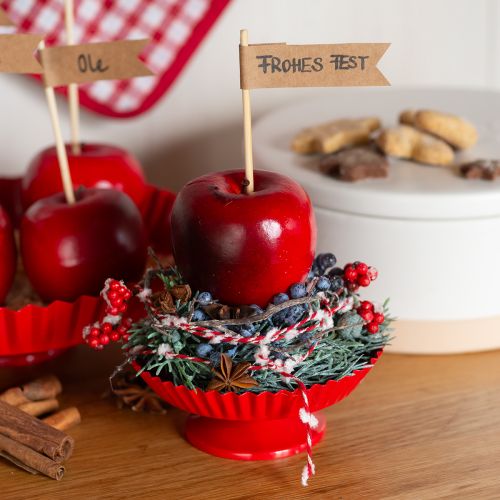 Floristik24 Metal plate red small decorative plate with base metal Ø14cm 2 pcs