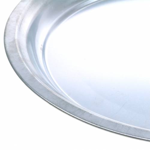 Product Metal plate basic silver shiny Ø45.5cm H4cm