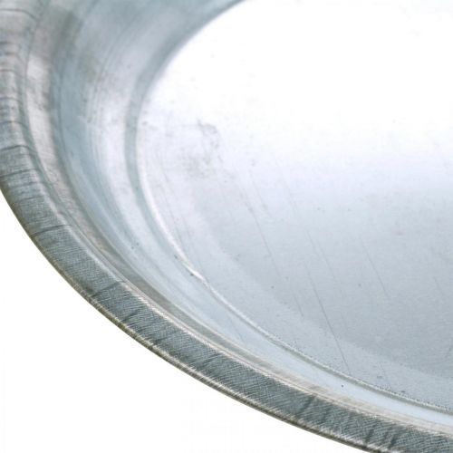 Product Decorative plate, arrangement base, metal plate silver, table decoration Ø26cm