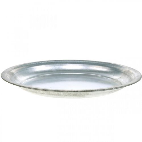Floristik24 Decorative plate, arrangement base, metal plate silver, table decoration Ø26cm