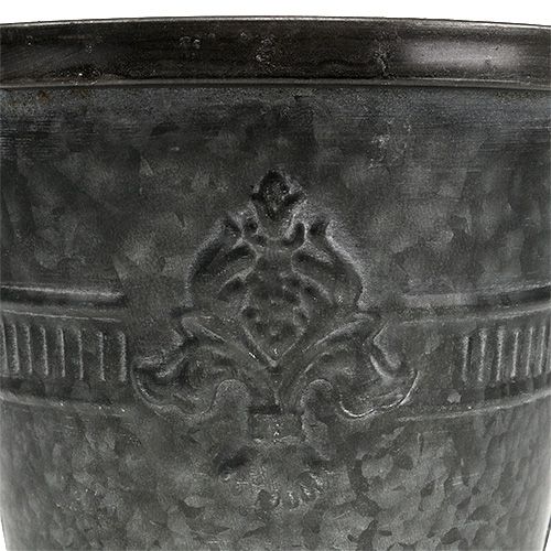 Floristik24 Metal pot zinc with pattern Ø18.5cm H14.5cm