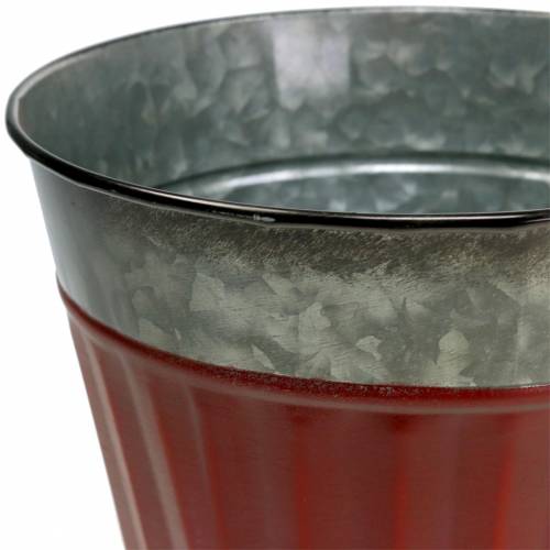 Floristik24 Plant pot red-silver Ø13cm H11cm set of 4