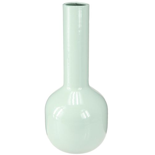 Floristik24 Metal Vase Enamel Vase in Mint Green Ø10.5cm H25.5cm