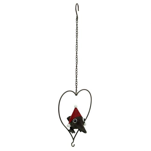 Floristik24 Bird in the heart decoration hanger metal gray 48cm