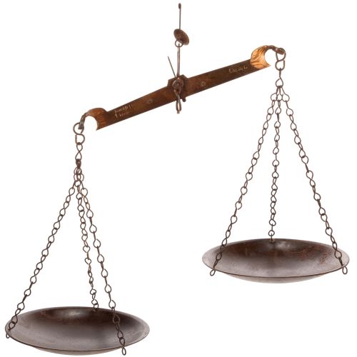 Decorative scale in a nostalgic design for the kitchen and living room, vintage flair, 58cm