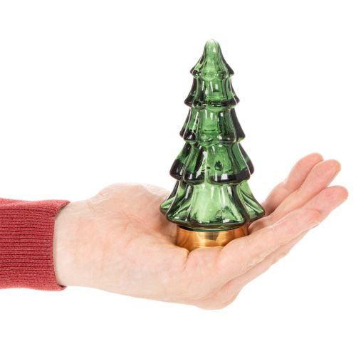 Glass Christmas tree with LED lights, table decoration, Christmas, 13cm, 2 pieces | Floristik24.ie