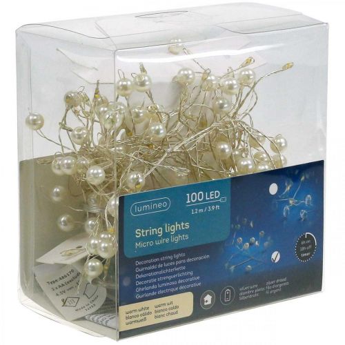 Floristik24 Cluster light chain LED indoor beads timer warm white 1.2m