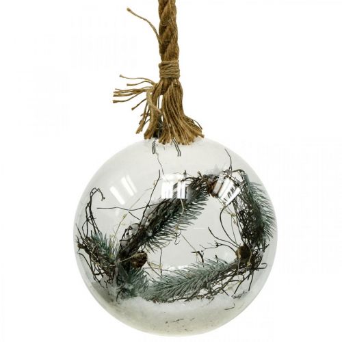 Floristik24 LED ball snow fir indoor Ø20cm 40L warm white timer