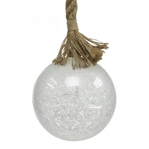 Floristik24 LED ball inside with frost effect and rope Ø14cm 30L warm white