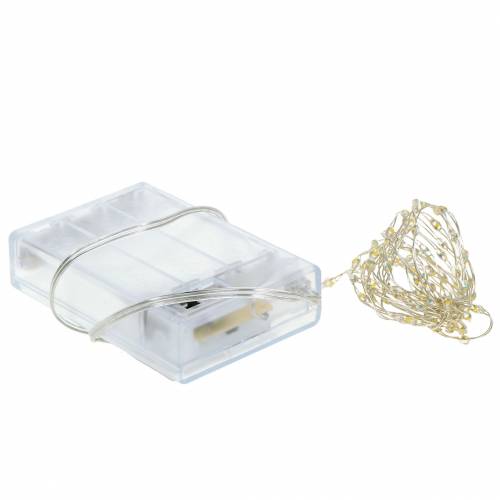 Product Light chain LED light wire with batteries warm white 100 1.59m
