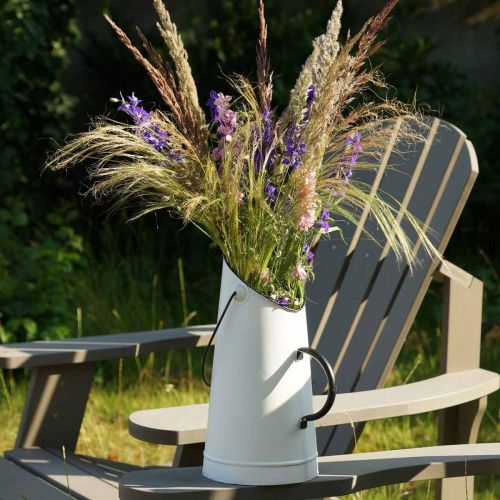 Floristik24 Deco metal jug, milk jug white, black H30cm