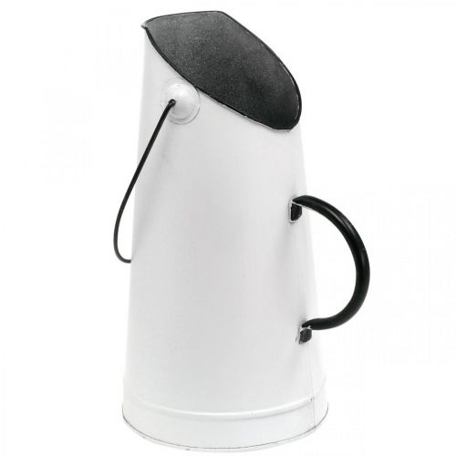 Floristik24 Deco metal jug, milk jug white, black H30cm