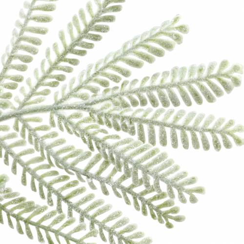 Product Decorative branch mimosa green frost effect 63cm