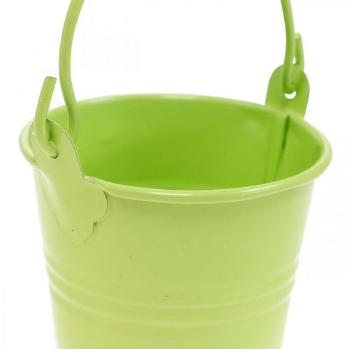 Product Mini tin bucket pastel colors assorted summer decoration Ø6cm H7cm 12pcs