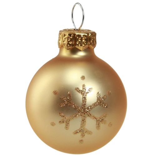 Product Mini Christmas Tree Baubles Glass Clear Gold Pearl Ø3cm 9 pcs