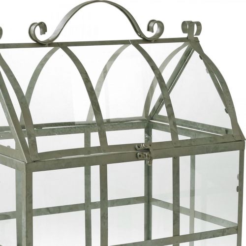 Product Mini Greenhouse Small Decorative Glass House Metal Glass H51cm