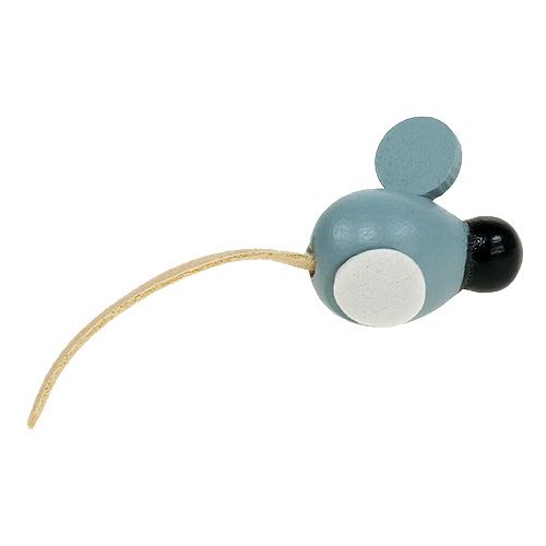 Floristik24 Mini wooden mouse white gray 2cm 24p