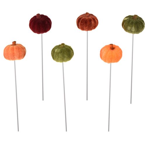 Floristik24 Mini pumpkin decoration on a stick autumn decoration 6 colors Ø4cm 18 pcs