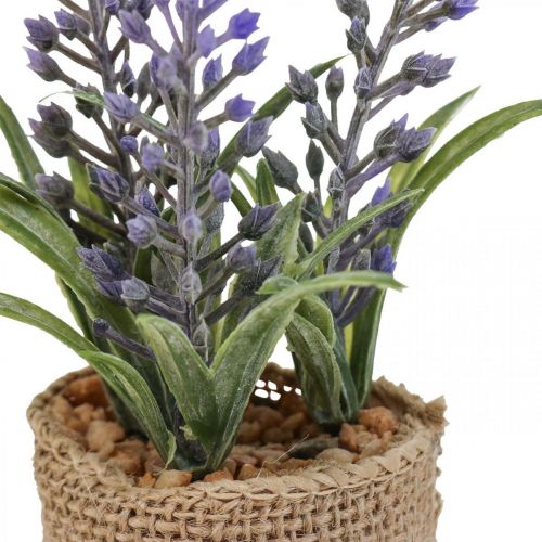 Floristik24 Artificial lavender Artificial lavender plant in a jute sack H15cm