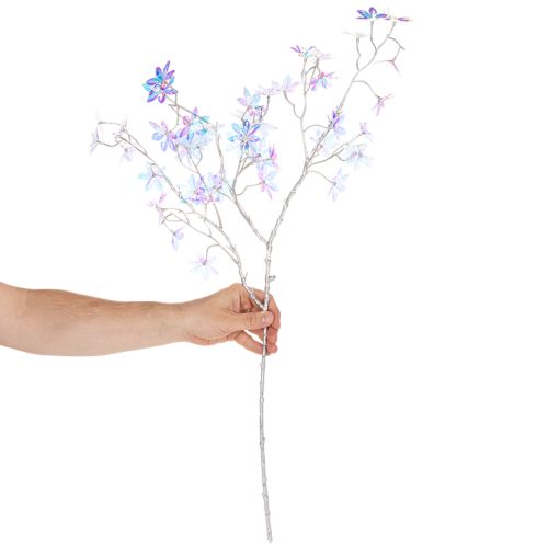 Artificial flowering branch with iridescent blossoms, 80cm | Floristik24.ie