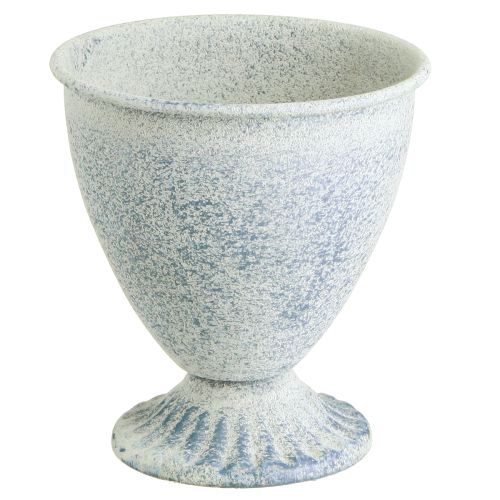 Product Mini Goblet Vase Chalice Metal White Blue Vintage Decoration 11.5cm 2-Piece Set