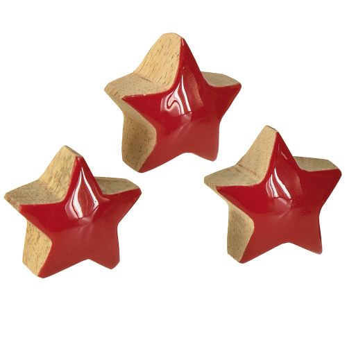 Floristik24 Mini Stars Red Mango Wood Scatter Decoration Wooden Stars Ø3cm 9 pcs
