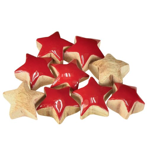 Floristik24 Mini Stars Red Mango Wood Scatter Decoration Wooden Stars Ø3cm 9 pcs