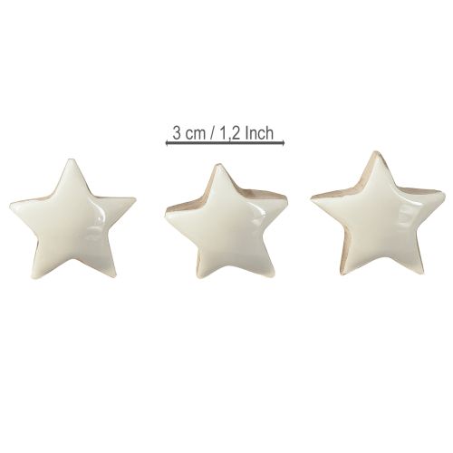 Floristik24 Mini Stars White Mango Wood Wooden Stars Decoration Ø3cm 9 pcs