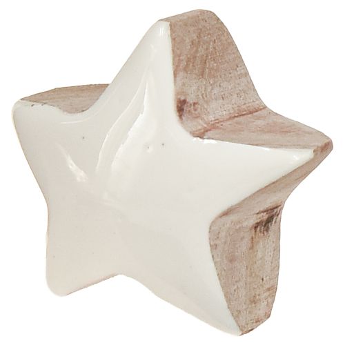 Floristik24 Mini Stars White Mango Wood Wooden Stars Decoration Ø3cm 9 pcs