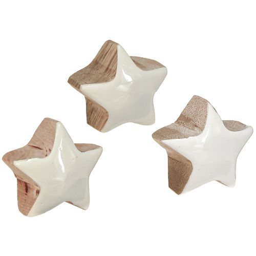 Floristik24 Mini Stars White Mango Wood Wooden Stars Decoration Ø3cm 9 pcs
