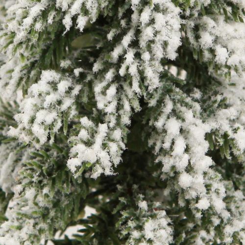 Floristik24 Mini Christmas Tree Wooden Base Green White Ø8cm H18cm 3pcs