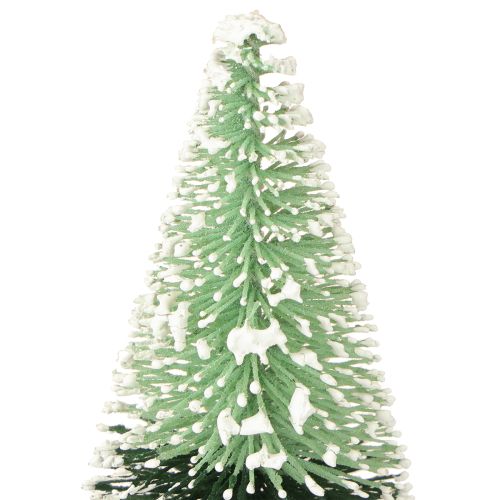 Product Mini artificial Christmas tree with snow Ø5cm H10cm 6 pcs