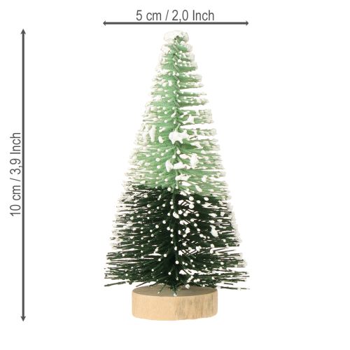 Product Mini artificial Christmas tree with snow Ø5cm H10cm 6 pcs