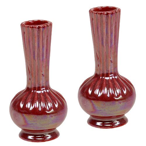 Floristik24 Mini vase Ø5cm H10cm mother-of-pearl red 6pcs
