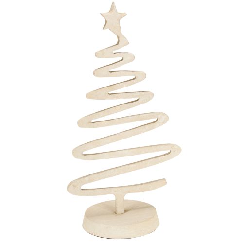 Floristik24 Mini Christmas tree, metal decoration, clay look, beige, H30cm