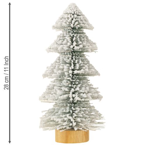Product Mini Christmas tree illuminated LED fir with snow 28cm