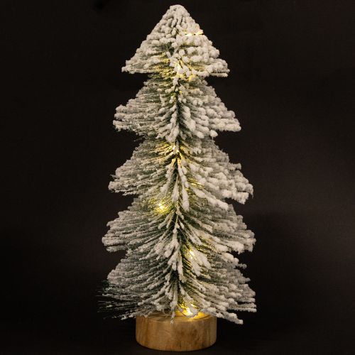 Product Mini Christmas tree illuminated LED fir with snow 28cm