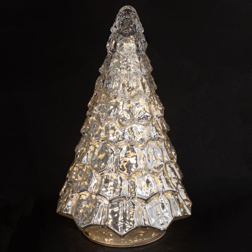 Product Mini Christmas tree with LED lighting silver gold 28cm
