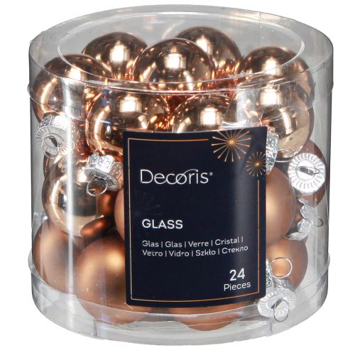 Floristik24 Mini Christmas tree balls glass in gold Ø2.5cm 22 pcs