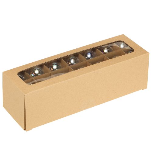 Product Mini Christmas baubles, glass, iridescent, clear, 4cm, 24 pieces