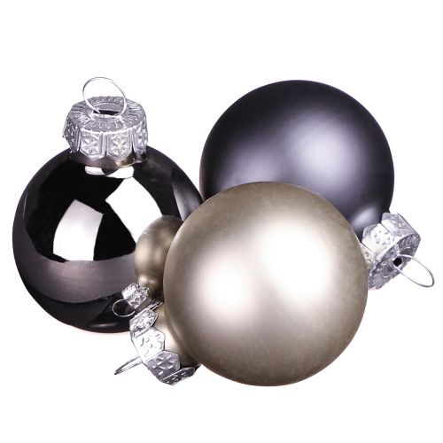 Product Mini Christmas Balls Anthracite Glass Balls Ø3cm 22 pcs