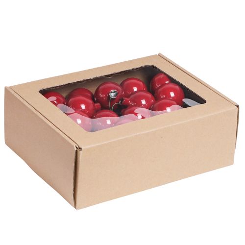 Product Mini Christmas balls wire glass balls red Ø40mm 32 pcs