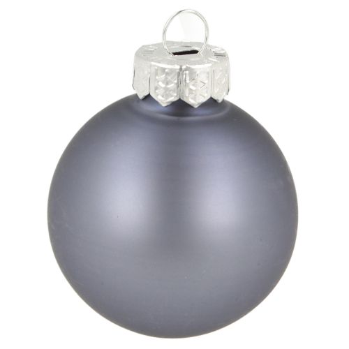 Product Mini Christmas baubles, glass, matte metallic blue, Ø4cm, 24 pieces