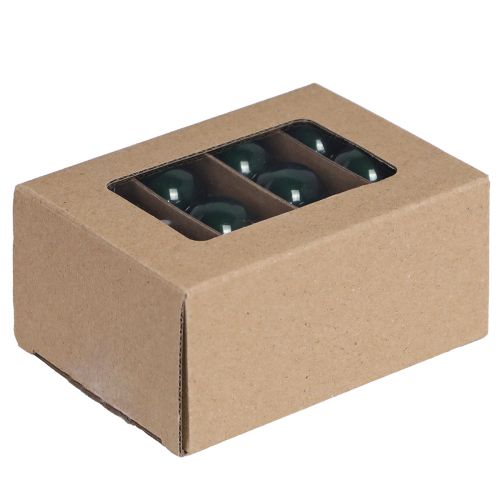 Product Mini Christmas balls glass green enamel Ø3cm 22 pcs