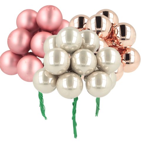 Floristik24 Mini Christmas balls glass pink cream Ø25mm 140 pcs