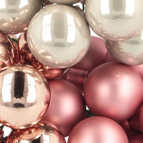 Product Mini Christmas balls glass pink cream Ø25mm 140 pcs