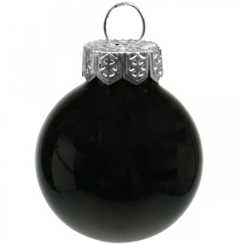 Product Mini Christmas balls glass black glossy/matte Ø2.5cm 22 pcs